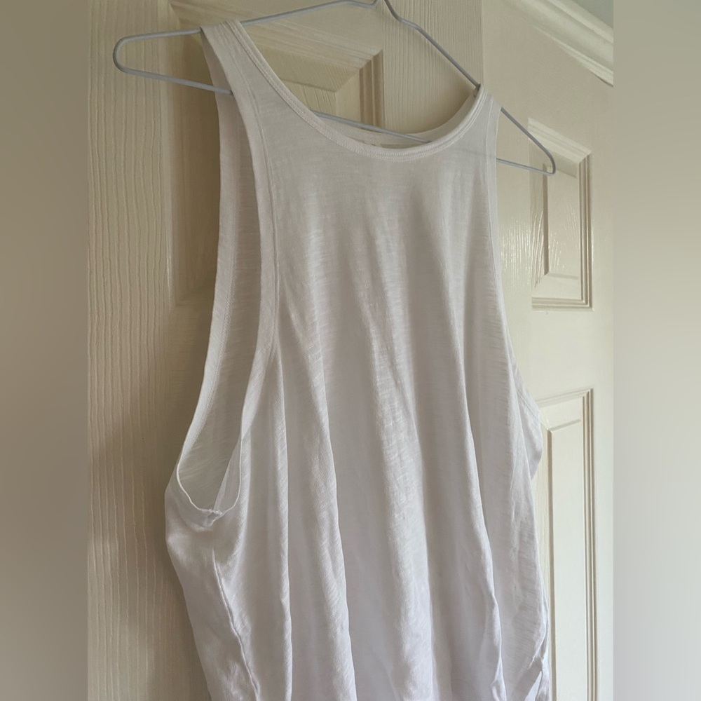 Zella White Relaxed Muscle Tee with Cut Out Sleeveless Design NWOT
